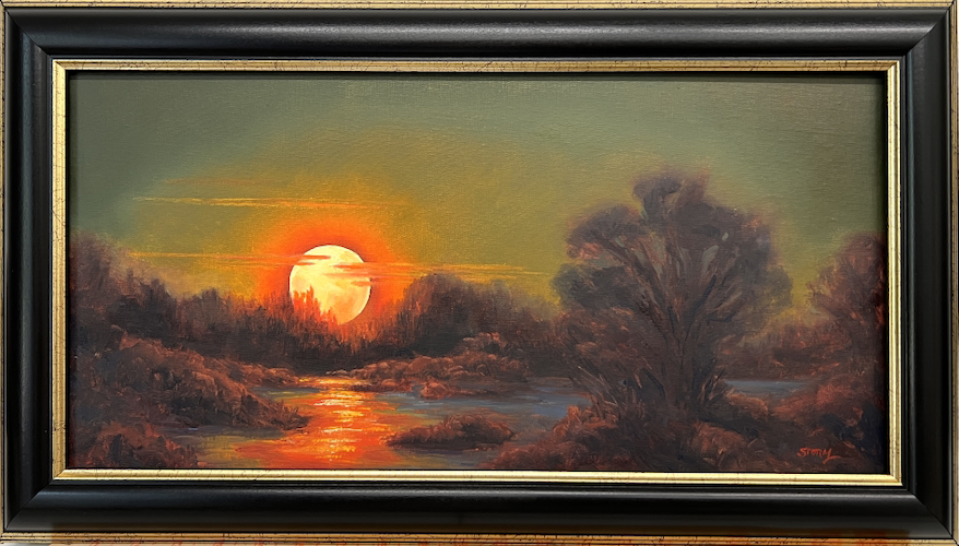 Autumn Moonrise 10x20 $1200 at Hunter Wolff Gallery